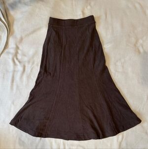 Lou & Grey Chocolate Brown Midi A-Line Skirt